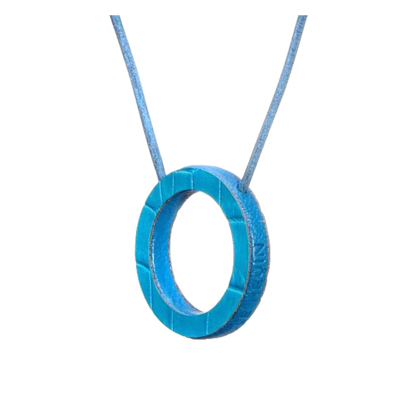 Le Kevin Leather Spectacle Holder - Azure Sky Cocodile