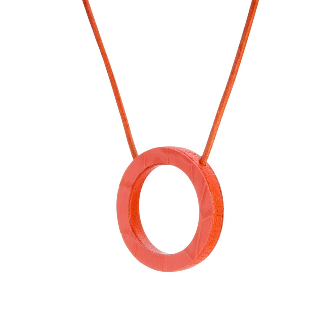 Le Kevin Leather Spectacle Holder - Peach Crocodile