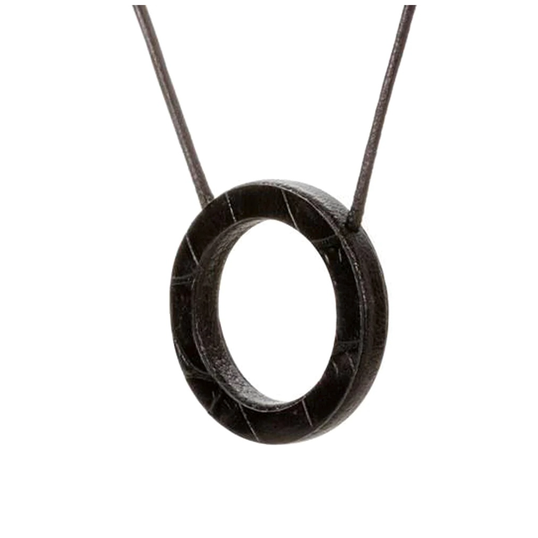 Le Kevin Leather Spectacle Holder - Grey Cocodile